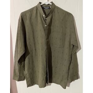 Christian Dior Vintage Pocket Button Down EUC Size 16 Green